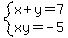 system%28x%2By=7%2Cxy=-5%29