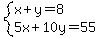 system%28x%2By=8%2C5x%2B10y=55%29