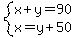 system%28x%2By=90%2Cx=y%2B50%29