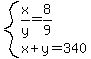system%28x%2Fy=8%2F9%2Cx%2By=340%29