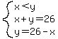 system%28x%3Cy%2Cx%2By=26%2Cy=26-x%29