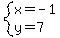 system%28x=-1%2Cy=7%29