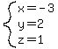 system%28x=-3%2Cy=2%2Cz=1%29