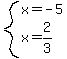 system%28x=-5%2Cx=2%2F3%29