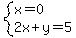 system%28x=0%2C2x%2By=5%29