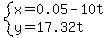 system%28x=0.05-10t%2Cy=17.32t%29