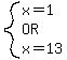 system%28x=1%2COR%2Cx=13%29