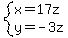 system%28x=17z%2Cy=-3z%29