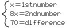 system%28x=1stnumber%2C8x=2ndnumber%2C70=difference%29