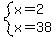 system%28x=2%2Cx=38%29