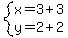 system%28x=3%2B3%2Cy=2%2B2%29