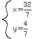 system%28x=32%2F7%2Cy=4%2F7%29