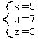 system%28x=5%2Cy=7%2Cz=3%29