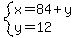 system%28x=84%2By%2Cy=12%29