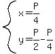 system%28x=P%2F4%2Cy=P%2F2-P%2F4%29