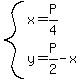 system%28x=P%2F4%2Cy=P%2F2-x%29
