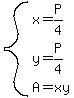 system%28x=P%2F4%2Cy=P%2F4%2CA=xy%29
