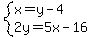 system%28x=y-4%2C2y=5x-16%29