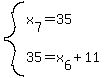 system%28x%5B7%5D=35%2C35=x%5B6%5D%2B11%29