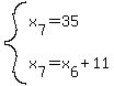 system%28x%5B7%5D=35%2Cx%5B7%5D=x%5B6%5D%2B11%29