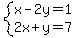 system%28x-2y=1%2C2x%2By=7%29