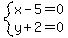 system%28x-5=0%2Cy%2B2=0%29