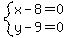 system%28x-8=0%2Cy-9=0%29