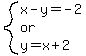 system%28x-y=-2%2Cor%2Cy=x%2B2%29