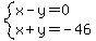 system%28x-y=0%2Cx%2By=-46%29