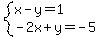system%28x-y=1%2C-2x%2By=-5%29