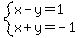 system%28x-y=1%2Cx%2By=-1%29