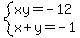 system%28xy=-12%2Cx%2By=-1%29