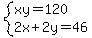 system%28xy=120%2C2x%2B2y=46%29