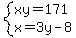 system%28xy=171%2Cx=3y-8%29