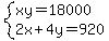 system%28xy=18000%2C2x%2B4y=920%29
