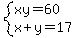 system%28xy=60%2Cx%2By=17%29