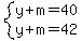 system%28y%2Bm=40%2Cy%2Bm=42%29