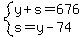 system%28y%2Bs=676%2Cs=y-74%29