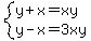 system%28y%2Bx=xy%2Cy-x=3xy%29