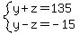 system%28y%2Bz=135%2Cy-z=-15%29