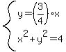 system%28y=%283%2F4%29x%2Cx%5E2%2By%5E2=4%29
