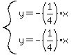 system%28y=-%281%2F4%29x%2Cy=-%281%2F4%29x%29