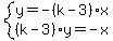 system%28y=-%28k-3%29x%2C%28k-3%29y=-x%29