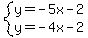 system%28y=-5x-2%2Cy=-4x-2%29