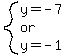 system%28y=-7%2Cor%2Cy=-1%29