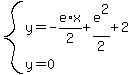 system%28y=-e%2Ax%2F2%2Be%5E2%2F2%2B2%2Cy=0%29