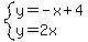 system%28y=-x%2B4%2Cy=2x%29