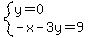 system%28y=0%2C-x-3y=9%29