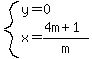system%28y=0%2Cx=%284m%2B1%29%2Fm%29