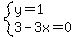 system%28y=1%2C3-3x=0%29